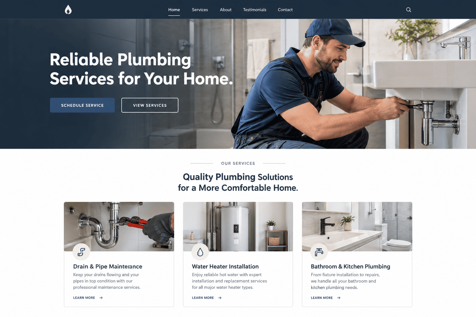 Plumbing Services Website Design